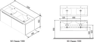 Ravak Тумба под умывальник SD-1300 CLASSIC белая/белая